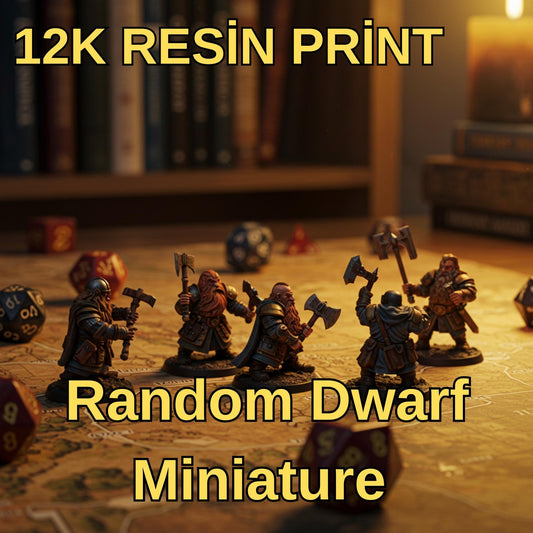 Dwarf Miniature Bundle: Random RPG Miniatures, 12K Resin Print (Unpainted)