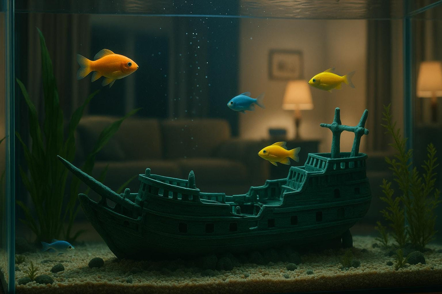 Sunken Pirate Ship Aquarium Decor: Fish Tank Playground