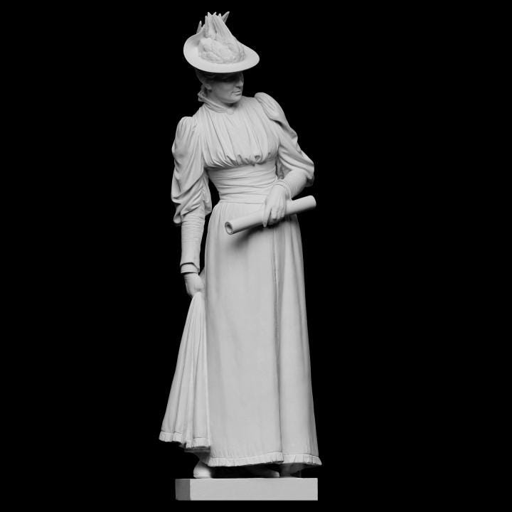 12K Resin Bust of Emilie Marie Rovsing – Timeless 19th Century Lady Sculpture