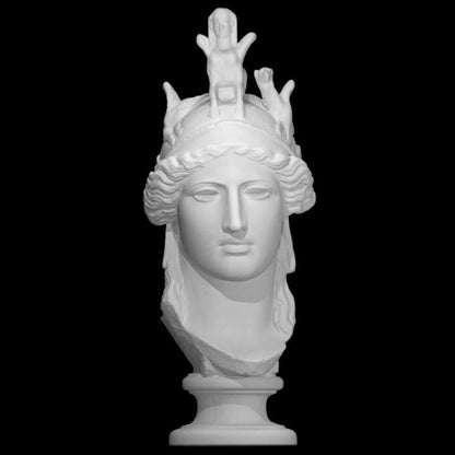 Head from the Athena Hope-Farnese – 12K Premium Resin Sculpture Inspired by Ancient Roman Copy of the Greek Goddess of Wisdom and War
