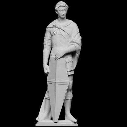 Saint George Sculpture: 12K Resin Patron Saint Slaying Dragon