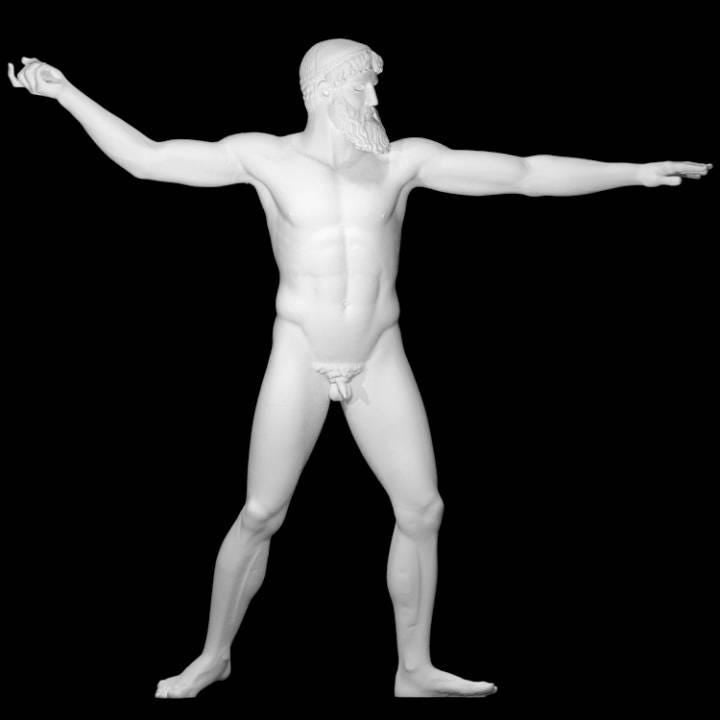 12K Resin Artemision Zeus Statue: Ancient Greek God Sculpture