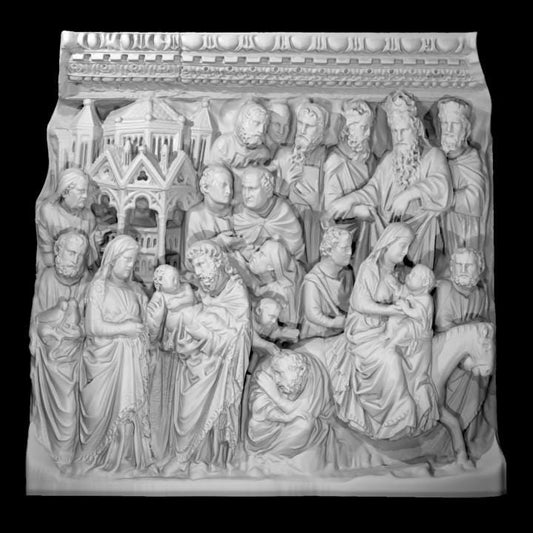 Presentation in the Temple and Flight into Egypt – 12K Premium Resin Sculpture Inspired by Biblical Scenes of Christ and Mary in Early Life