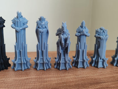 12K Resin Knight Chess Pieces: Unpainted Medieval Set