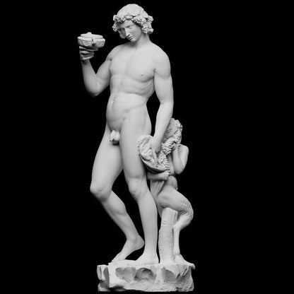 12K Resin Bacchus Statue: Roman God of Wine Decor