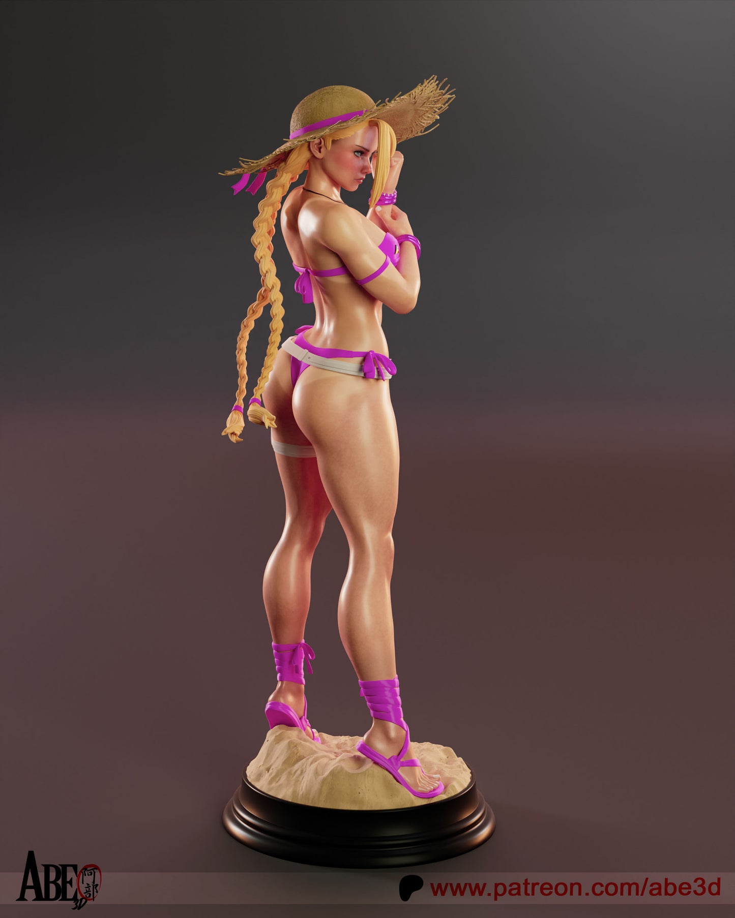 Cammy at the Beach Resin Figure Handmade Hand Painted Collectible 1/4 1/6 Scale 16K 3D Print