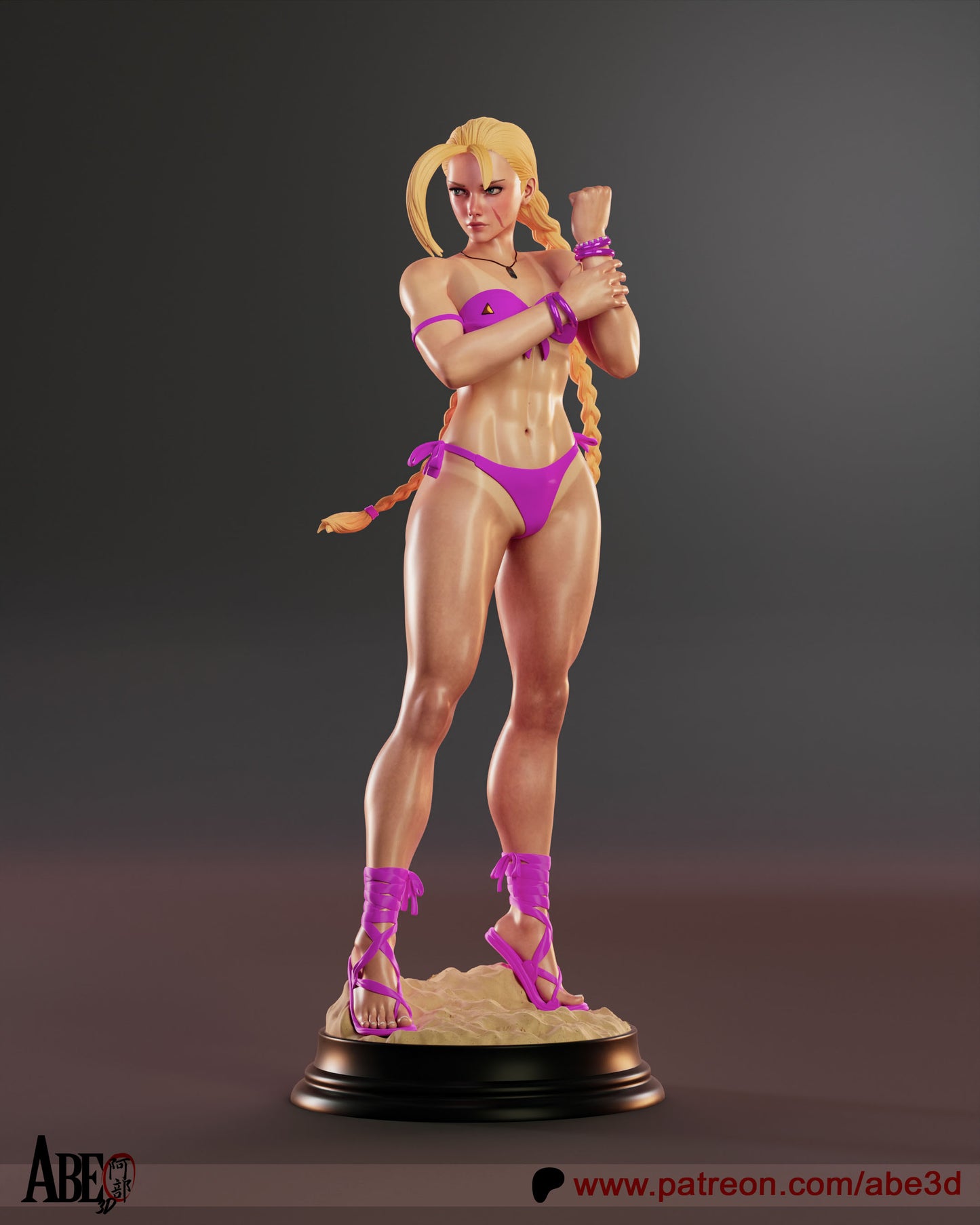 Cammy at the Beach Resin Figure Handmade Hand Painted Collectible 1/4 1/6 Scale 16K 3D Print