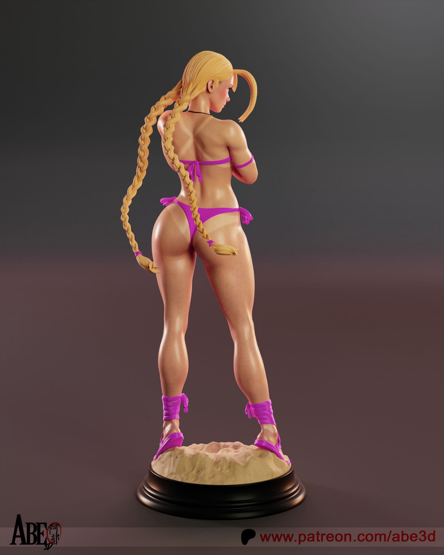 Cammy at the Beach Resin Figure Handmade Hand Painted Collectible 1/4 1/6 Scale 16K 3D Print