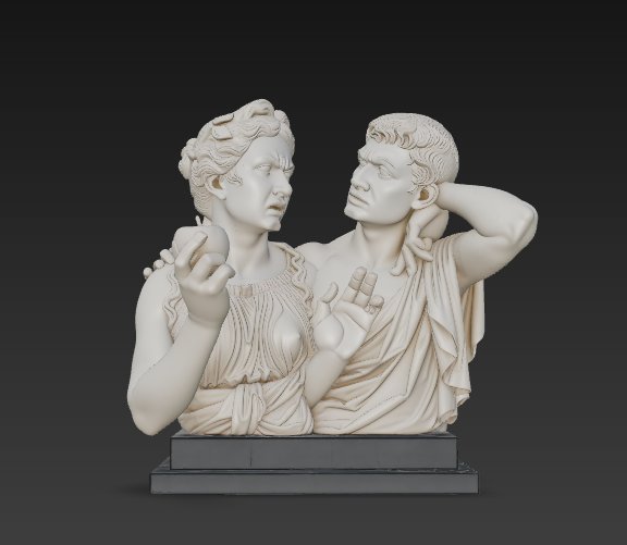 Adam & Eve Arguing Statue | Funny Biblical Art | FDM or 12K Resin