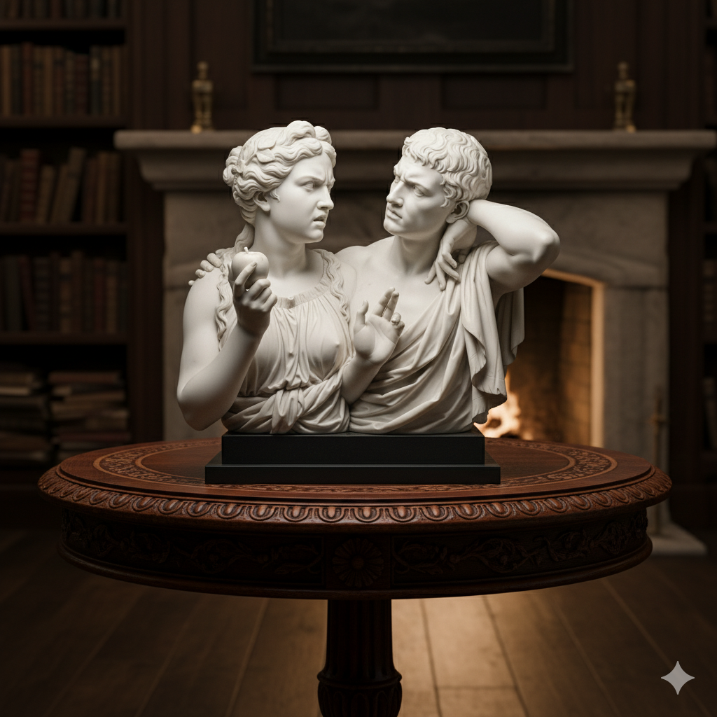 Adam & Eve Arguing Statue | Funny Biblical Art | FDM or 12K Resin