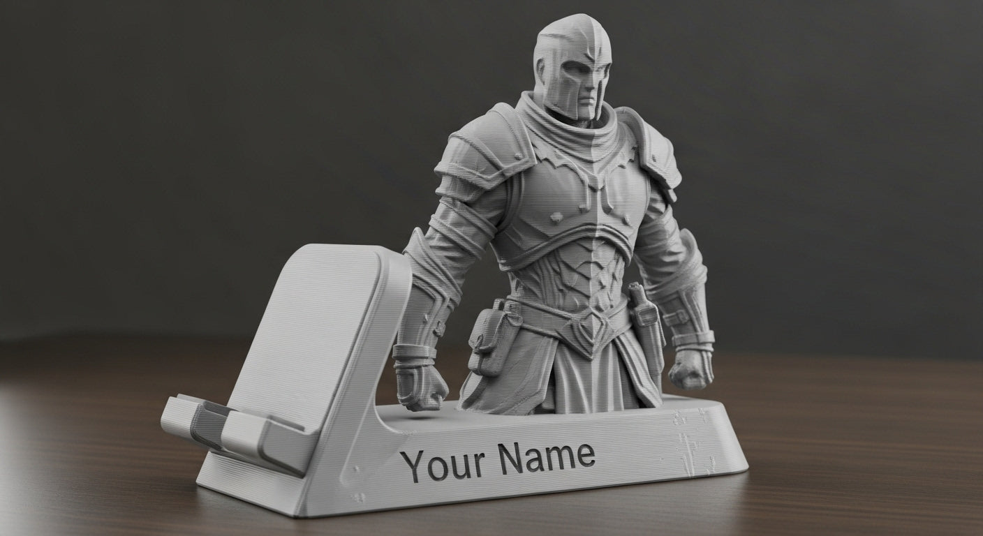 Personalized Phone Holder with Your Figure – Personalized 3D Printed Character Stand – Personalized Fantasy Figure