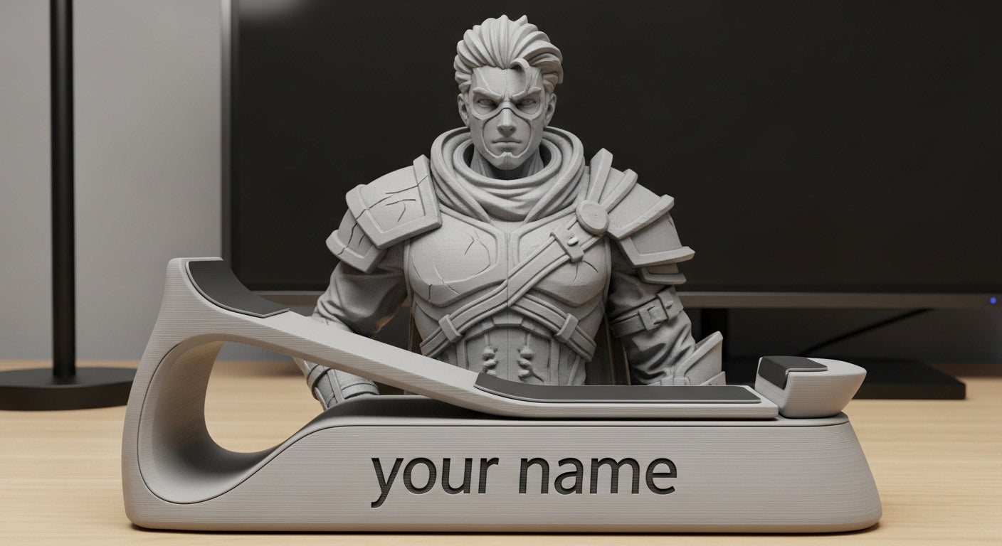 Personalized Phone Holder with Your Figure – Personalized 3D Printed Character Stand – Personalized Fantasy Figure