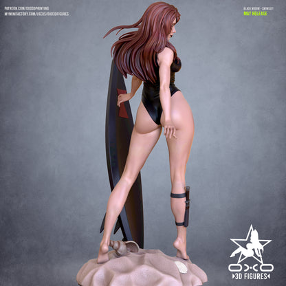 Shadow Hunter Statue | Dark Warrior Sculpture | 12K Resin Figure, DnD Mini, Gothic Art