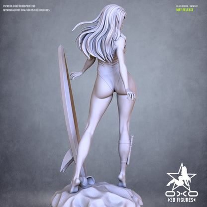 Shadow Hunter Statue | Dark Warrior Sculpture | 12K Resin Figure, DnD Mini, Gothic Art