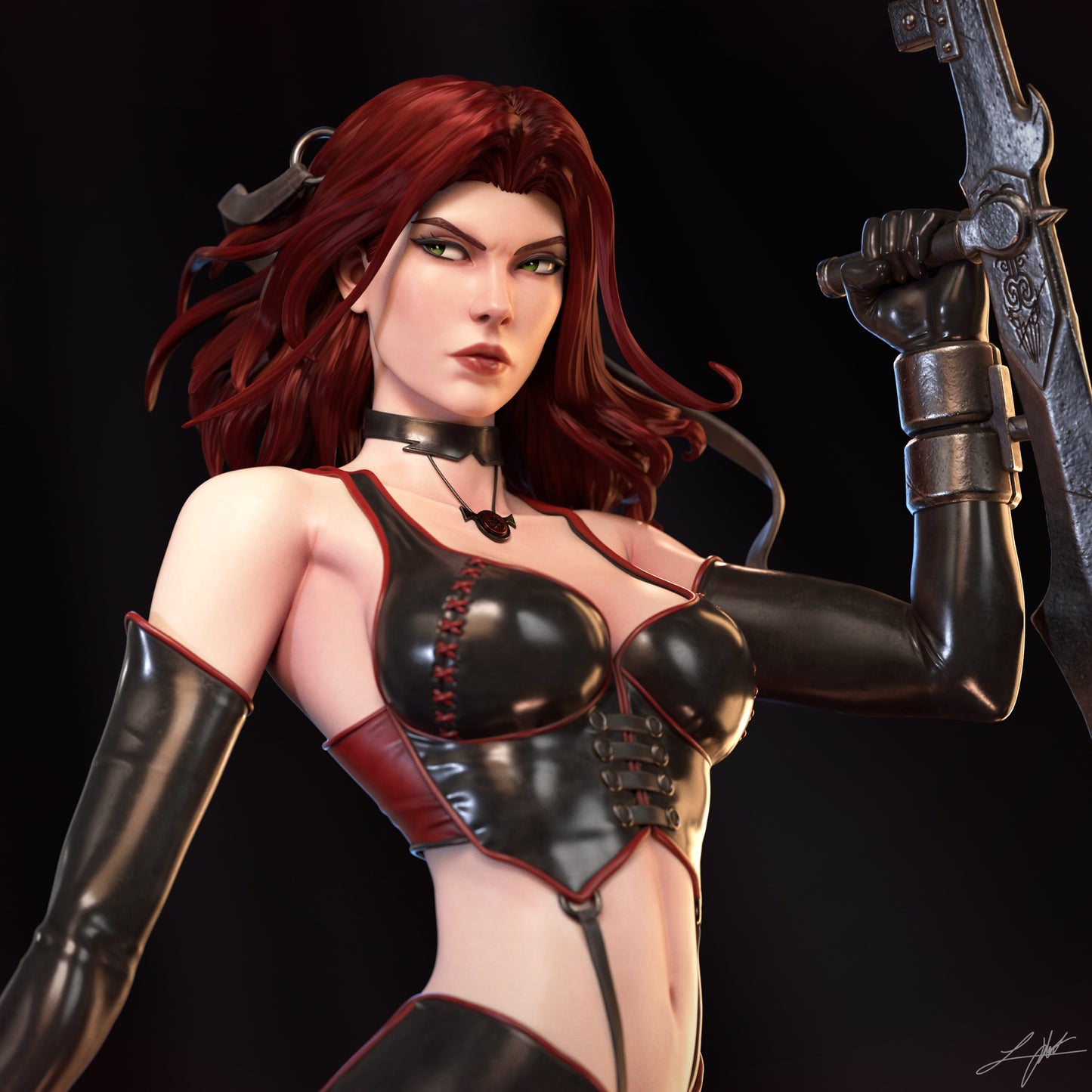 BloodRayne Resin Figure Handmade Hand Painted Collectible 1/4 1/6 Scale 16K 3D Print
