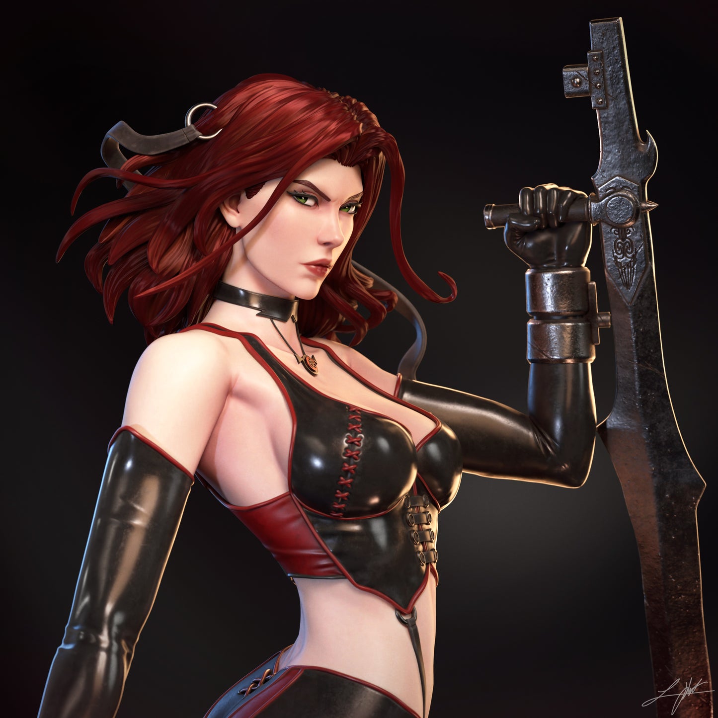 BloodRayne Resin Figure Handmade Hand Painted Collectible 1/4 1/6 Scale 16K 3D Print
