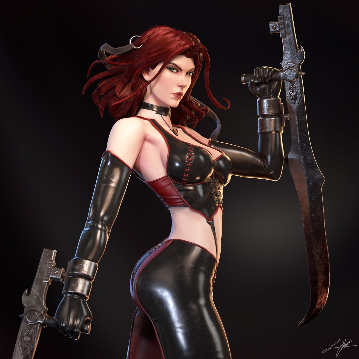 BloodRayne Resin Figure Handmade Hand Painted Collectible 1/4 1/6 Scale 16K 3D Print