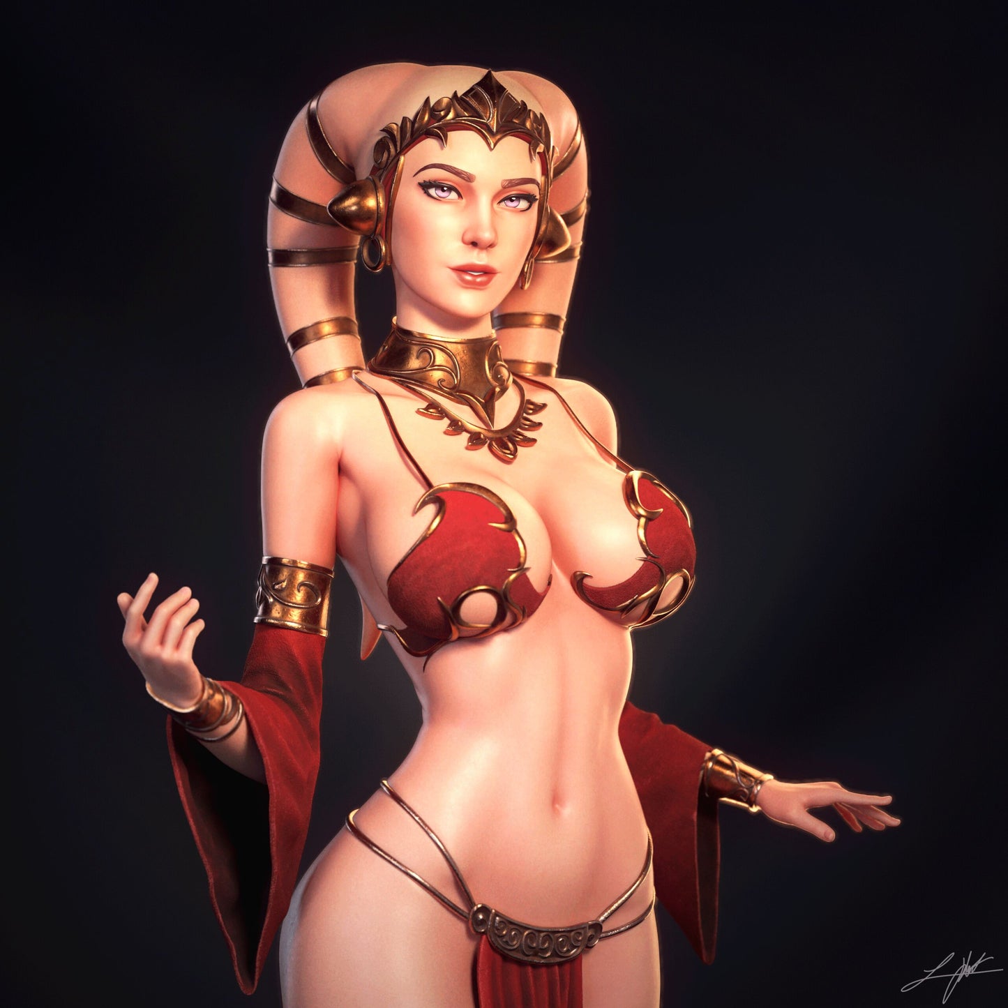 Twi’lek Hostess Figure – 12K Detail | Painted or Unpainted | Multiple Sizes