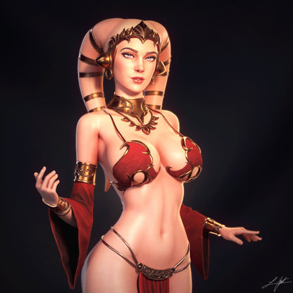 Twi’lek Hostess Figure – 12K Detail | Painted or Unpainted | Multiple Sizes