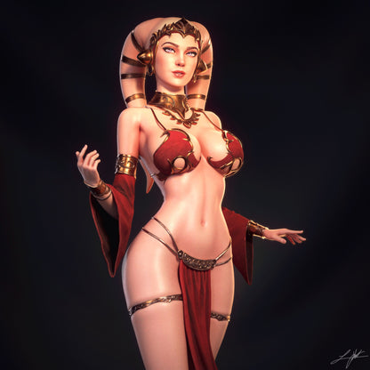 Twi’lek Hostess Figure – 12K Detail | Painted or Unpainted | Multiple Sizes