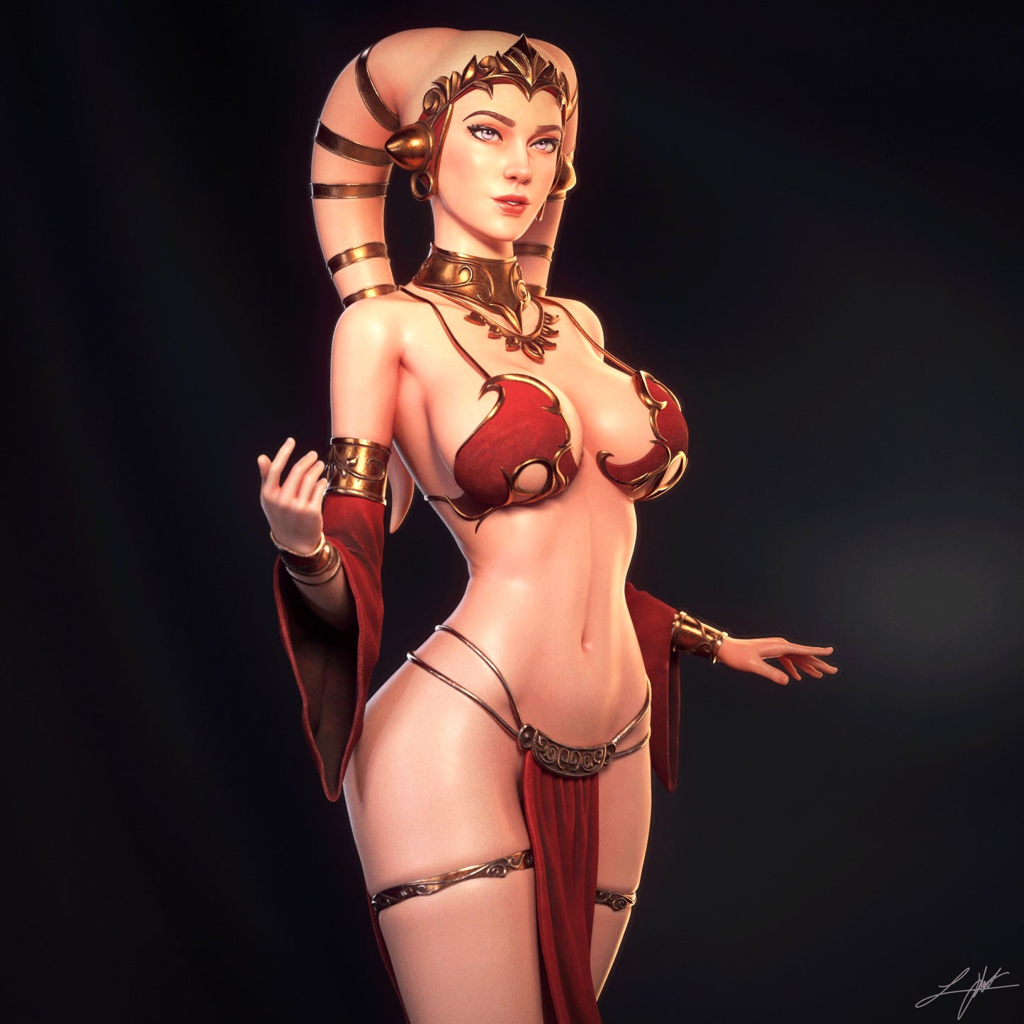 Twi’lek Hostess Figure – 12K Detail | Painted or Unpainted | Multiple Sizes