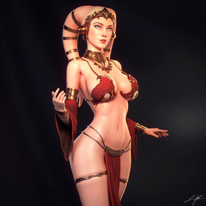 Twi’lek Hostess Figure – 12K Detail | Painted or Unpainted | Multiple Sizes