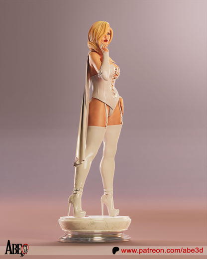 Emma Frost Resin Figure Handmade Hand Painted Collectible 1/4 1/6 Scale 16K 3D Print