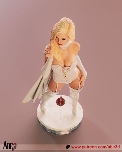Emma Frost Resin Figure Handmade Hand Painted Collectible 1/4 1/6 Scale 16K 3D Print