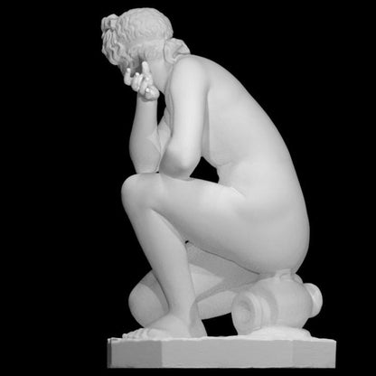 Crouching Venus Sculpture: 12K Resin Hellenistic Aphrodite Statue