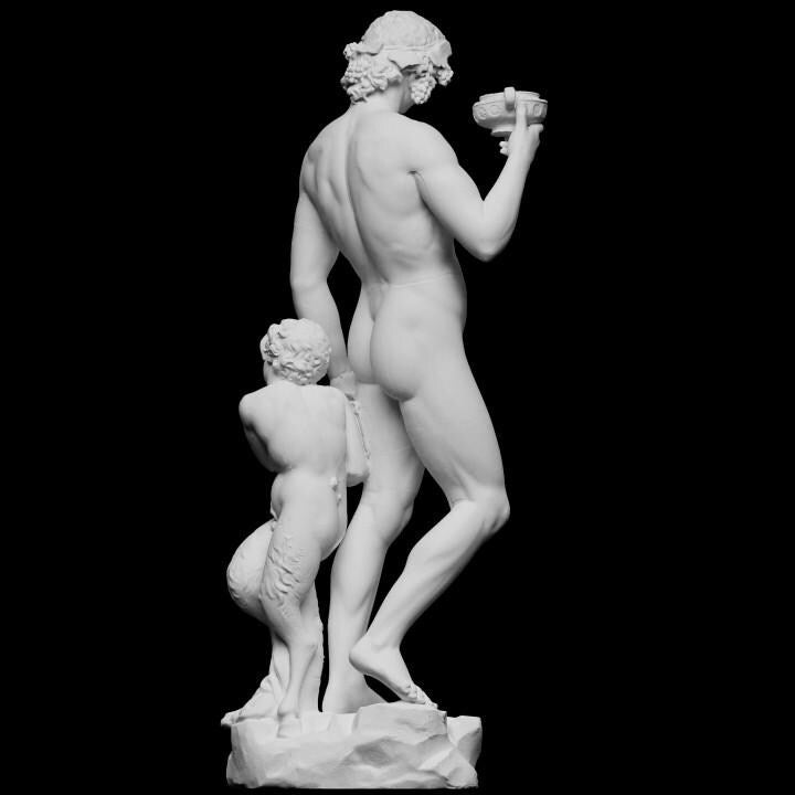 12K Resin Bacchus Statue: Roman God of Wine Decor