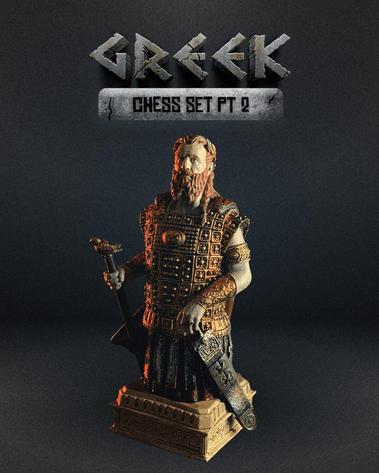 Greek Chess Pieces: Luxury Collector's Set - Unpainted