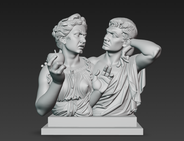 Adam & Eve Arguing Statue | Funny Biblical Art | FDM or 12K Resin