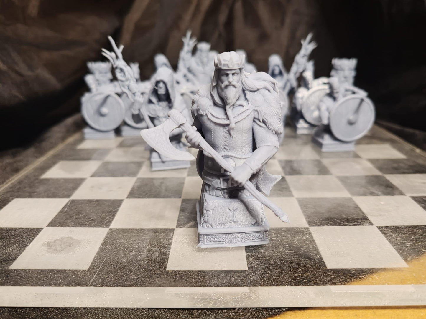 Viking Chess Pieces - 12k Resin Print -High Quality - Pieces Only- Unpainted