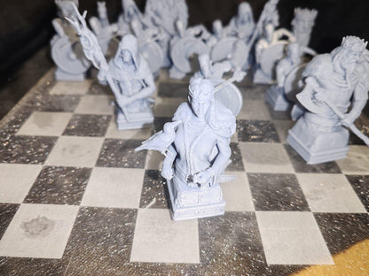 Viking Chess Pieces - 12k Resin Print -High Quality - Pieces Only- Unpainted