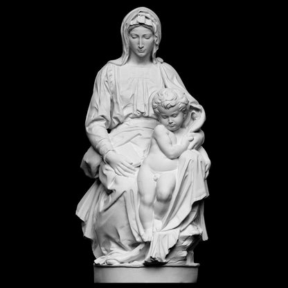 Madonna of Bruges – 12K Premium Resin Sculpture Inspired by Michelangelo’s Renaissance Masterpiece Depicting Virgin Mary and Child