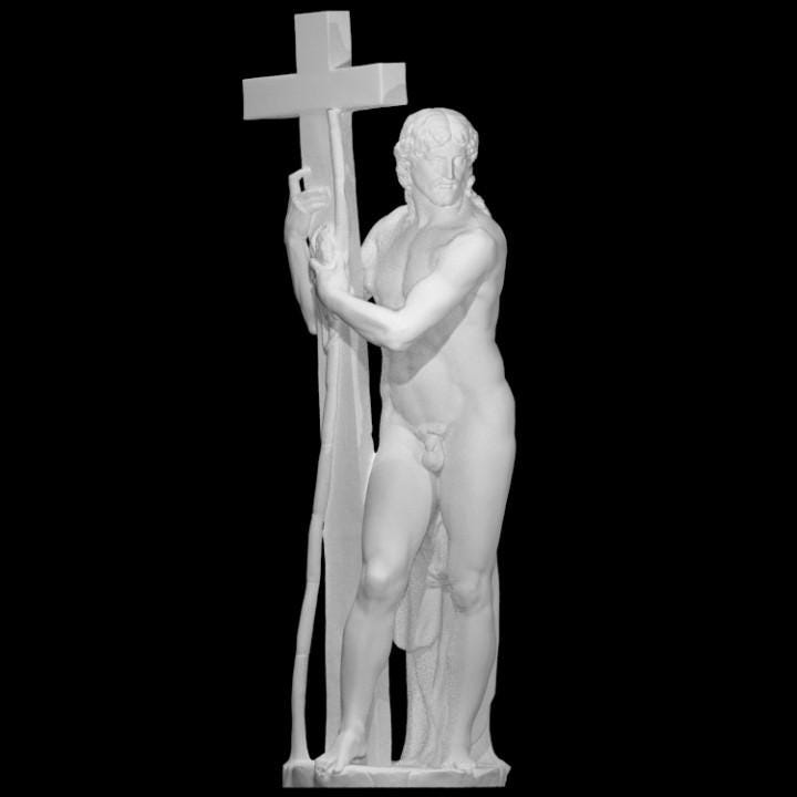 Risen Christ Sculpture: 12K Resin Michelangelo Renaissance Art
