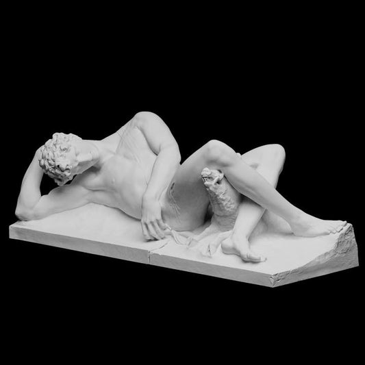 Dying Adonis – 12K Premium Resin Sculpture Inspired by Ancient Mythological Depiction of Beauty, Tragedy, and the Beloved of Aphrodite