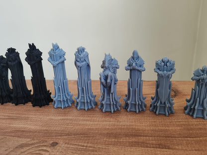 12K Resin Knight Chess Pieces: Unpainted Medieval Set