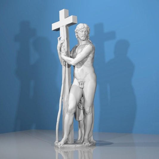 Risen Christ Sculpture: 12K Resin Michelangelo Renaissance Art