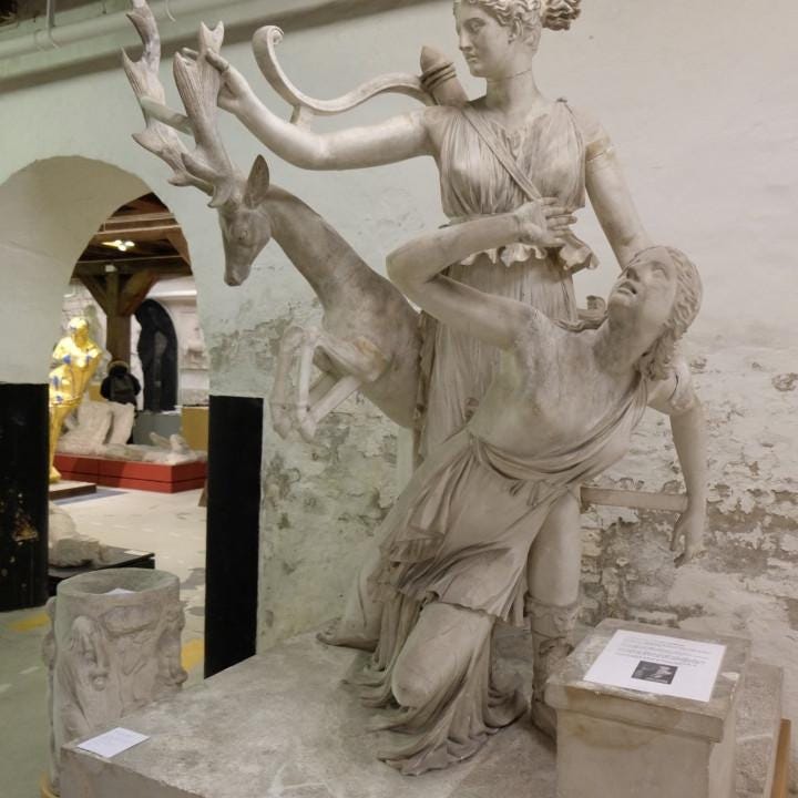 Artemis and Iphigeneia – 12K Premium Resin Sculpture Inspired by Greek Mythology and the Ancient Tragedy of Sacrifice and Salvation