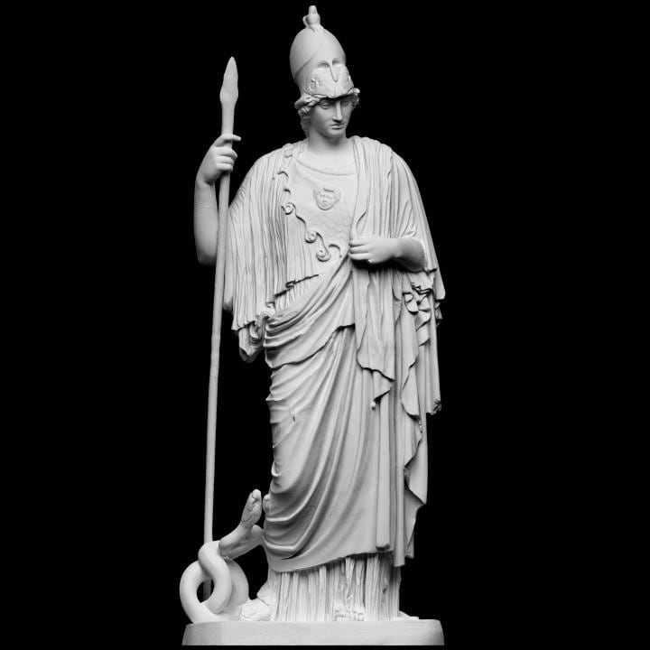 Athena Pallas Giustiniani – 12K Premium Resin Statue of Ancient Greek Goddess of Wisdom