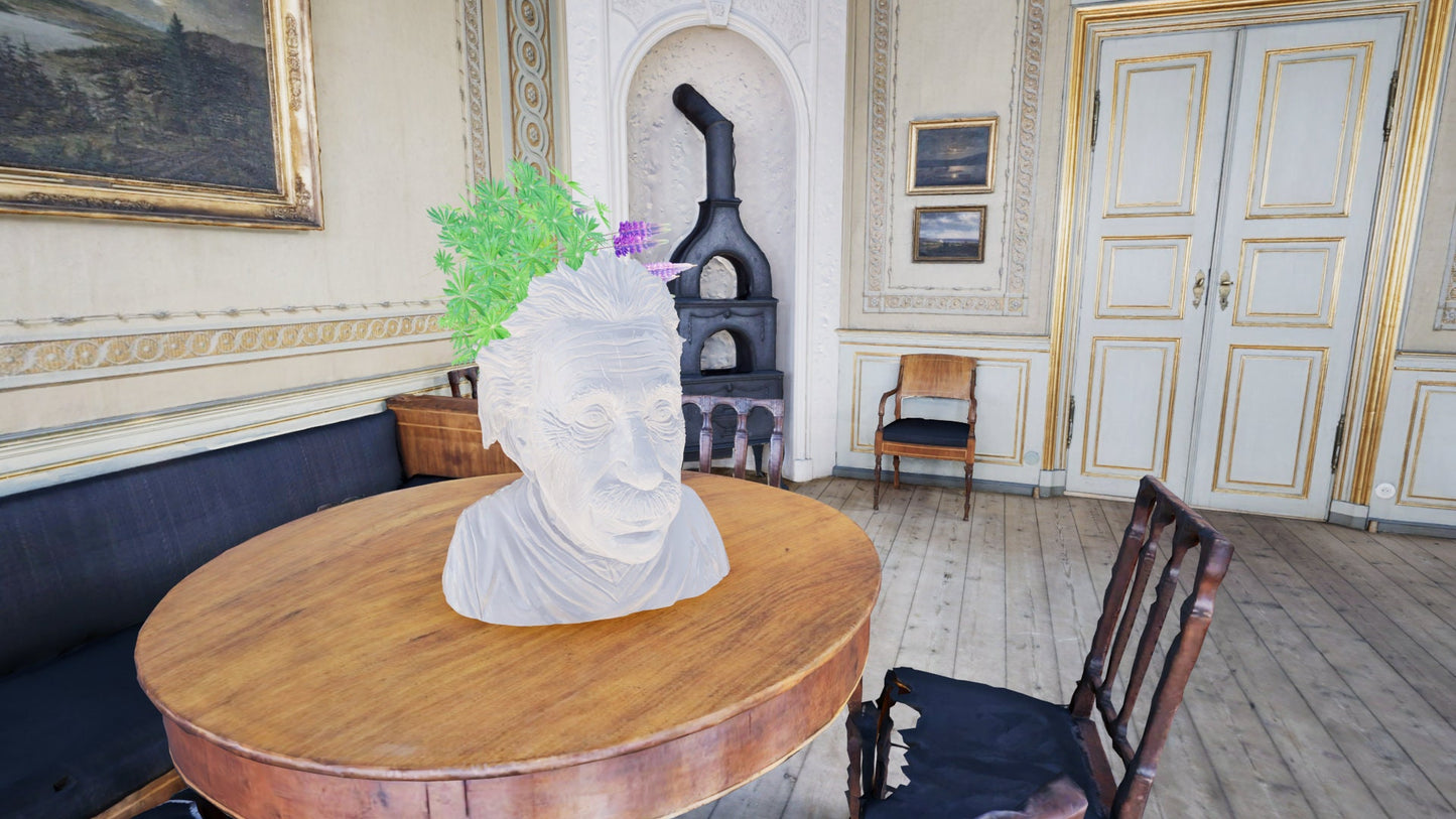 Einstein Flowerpot STL File: 3D Printing Genius Decor