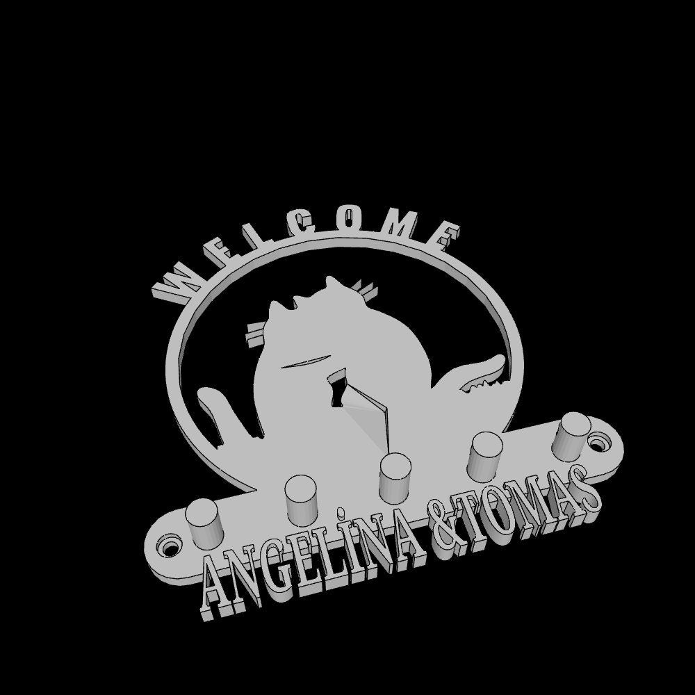 Personalized Key Holder STL File: Name & Silhouette Design (3D Print)