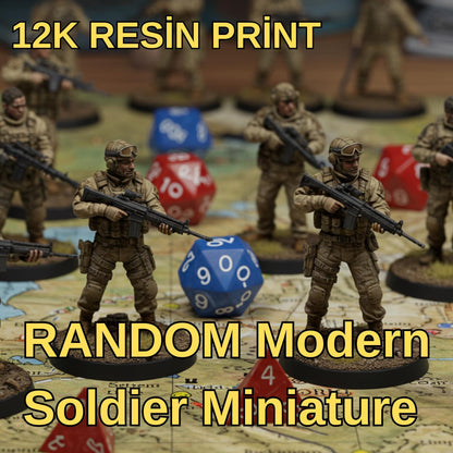 Random Modern Soldier Miniature Set: 12K Resin Print, Unpainted