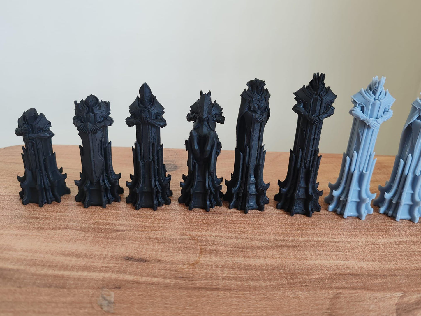 12K Resin Knight Chess Pieces: Unpainted Medieval Set