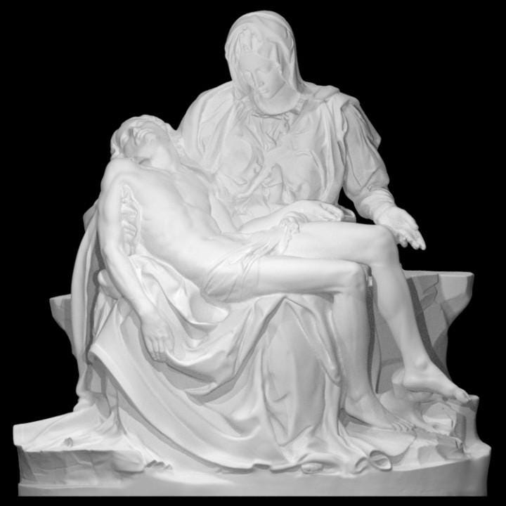 Michelangelo’s La Pietà – 12K Resin Sculpture Depicting the Virgin Mary and Christ