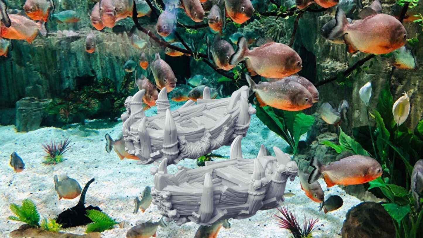 Zombie Pirate Boats Aquarium Ornament - Aquarium Decor - 12k Resin Quality x2boat