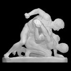 12K Resin Uffizi Wrestlers Sculpture: Greek Roman Athletic Art
