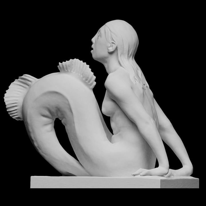 12K Resin Mermaid Sculpture: Mythical Sea Maiden Art