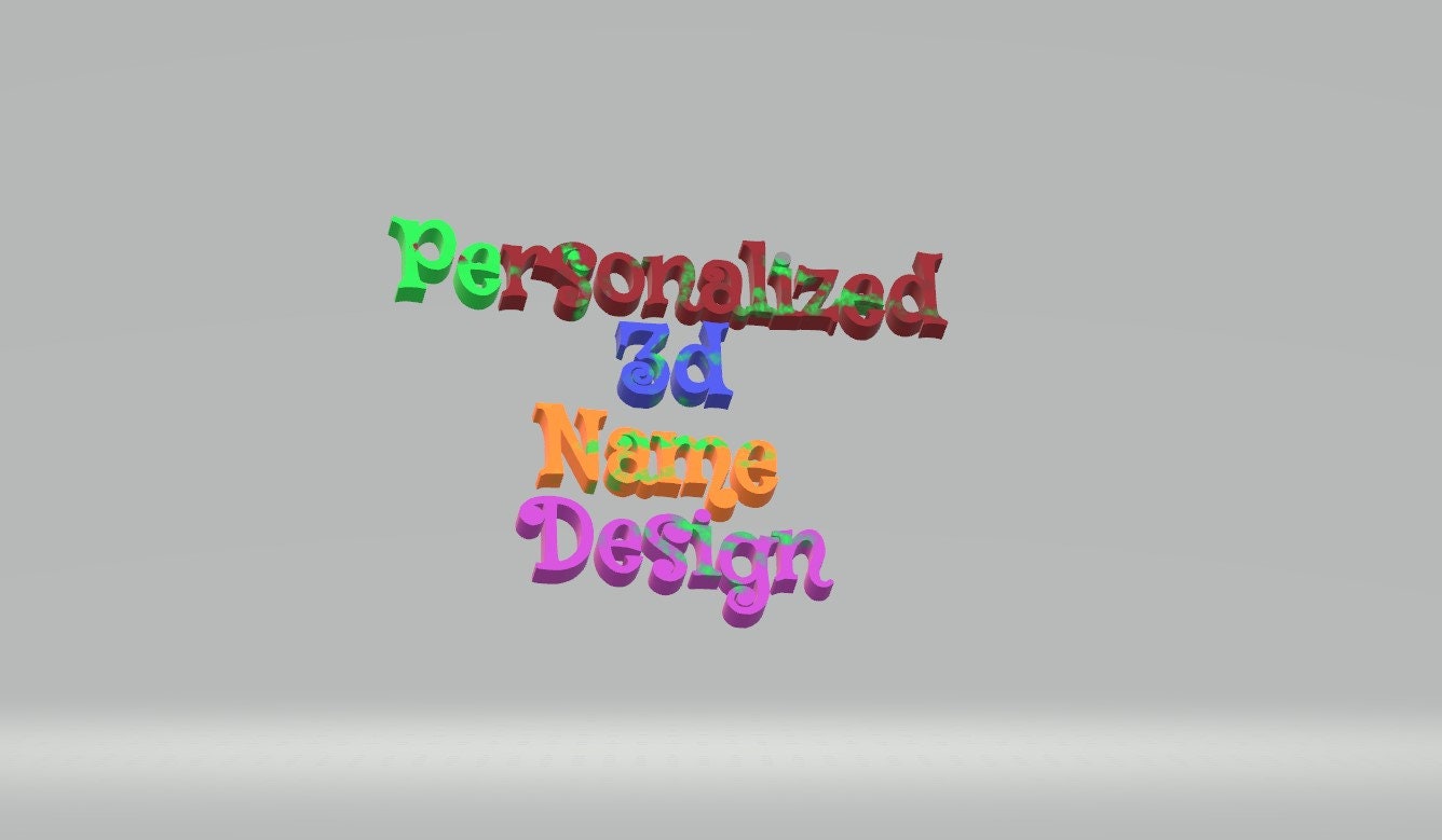 Personalized 3D Name Design STL File: Custom Font (Digital Download)